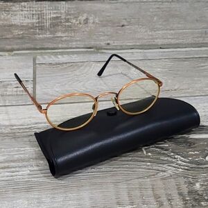 Retro RANDOLPH Eyewear Round Wire-Rim Frames w/Prescription Lenses & Case